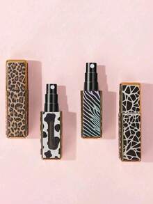 1 pieza Botella de recarga de perfume cuadrada de 5ml con estampado de leopardo, botella de perfume recargable portátil con patrón de leopardo y floral, mini atomizador de viaje. Botella de perfume portátil reutilizable, botella cuadrada para descarga, botella de spray. Reutilizable. - Multicolor - Ver 6