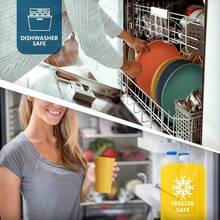 32 pièces de vaisselle pour cuisine, service pour 8 personnes, assiettes plates, assiette dessert, bols à céréales, tasses, vaisselle colorée incassable pour camping en plein air - 32 mehrfarbige Teile - Übersicht 4