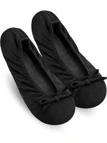 EstiloKeyela Pantuflas De Bailarina Para Mujer Con Lazo Suave Y Suela De Gamuza, Antideslizantes, Para DormitorioVersióN Mejorada - Gris - Ver 1