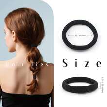 100pcs Black Elastic Hair Ties - No Damage, Comfortable Rubber Bands For Thick Ponytails, Elegant And Cute, Non-Slip Design, Suitable For All Occasions,Hair Bobbles ,Gym Sport Outfit, Perfect Valentine's Day Gift, Christmas Gifts - Black - View 3