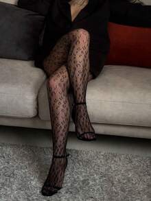 女士渔网袜 - 豹纹印花，性感大胆，适合约会之夜、派对和情人节大胆礼物 - 彩色 - 查看 4