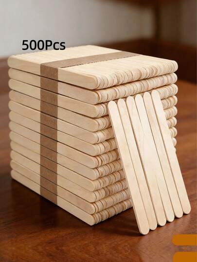 500/200 PcsHigh Quality Natural Wood Popsicle Sticks Craft Sticks Ice Cream Sticks Natural Wood Popsicle Craft Sticks Length Treat Sticks Ice Pop Sticks For DIY Crafts Wide Application Great Use In Dessert Making,Classroom Projects, Building Projects, Party Crafts, Birthday Art Party, And Home Decoration, Creative Designs, Great To Use For Stirring And Perfect For Teachers,Students, Crafters, People, Parents Back To School Season