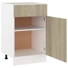 vidaXL Armoire à tiroirs inférieure "Lyon" Chêne Sonoma 50 x 46 x 81,5 cm Bois d'ingénierie - Tabac - Voir 5