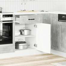 vidaXL Armadio da cucina Kalmar grigio béton bois d'ingénierie - Grigio - Visualizzare 3