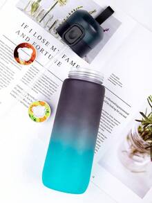 1pc Ombre Water Bottle With 1 Random Fragrance Capsule, Sugar-Free & Calorie-Free, With Straw, Suitable For Outdoor Sports, Leak-Proof Design, Applicable For Gym, Running, Sports And Other Occasions - Multicolor - View 11