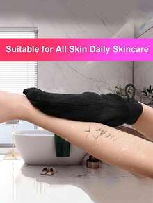 1pc Exfoliating Body Scrub Gloves, Deep Exfoliating Gloves, Make Skin Smooth And Glowing, Double-Sided Body Cleaning Towel For Spa, Massage And Body Scrubbing, Suitable For Dead Skin Removal, Suitable For Women And Men, Bath And Body Care Home Bathroom Decor Fall Decor Back To School - Multicolor - View 6