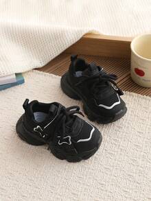 1 Pair Baby Mesh Sneakers, New Spring Outdoor Low-Top Versatile Toddler School Shoes - Black - View 5