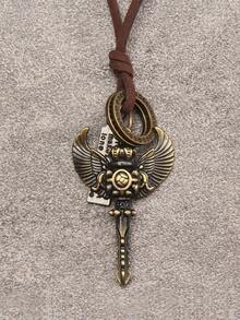 1件复古青铜色镂空钥匙吊坠串珠项链，时尚饰品，适合情人节、母亲节、情侣日常佩戴 - 鑰匙款 - 查看 25