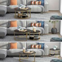 Nesting Coffee Tables Set Of 2 Round Stacking Sofa Side Tables For Living Room - 白色 - 查看 6