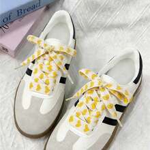 1双心形印花时尚鞋带，耐用涤纶材质，适用于帆布鞋和运动鞋，个性化鞋带和鞋子装饰，适合作为礼物和生日派对用品 - 彩色 - 查看 1