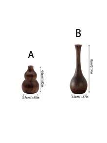 Two Japanese Walnut-Colored Wooden Mini Vases, Nordic Minimalist Style Wooden Vases, Suitable For Minimalist Decor At Every Stage Of Life - Walnut Solid Wood Small Vases, Can Hold Dried Flowers, Can Also Be Used As A Tabletop Ornament Or As An Essential Oil Diffuser Stand, Ideal For Office And Living Room Desktop Decoration. Comfortable Home Decor. An Ideal Choice For Holidays Or Gifts. - Nhiều màu - Xem 7