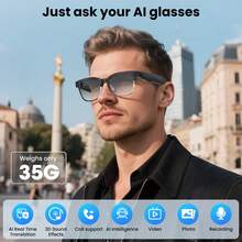 W630 4K HD Video/Photo Women's Fashion Portable Smart Glasses, Men's Smart Glasses, Featuring AI Recognition, Translation, And Protection Functions. Women's Glasses, Men's Glasses, Suitable For Casual Wear, Home Office, And Outdoor Sports Scenarios. - 黑色(變色鏡片) - 查看 3