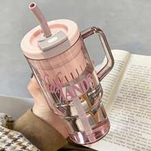 1 pieza Vaso de agua portátil de gran capacidad para verano con colador de té,Volumen1200 ml (40,6 oz),botella para agua,vasos con tapa y popote,para volver a la escuela - Manténgase hidratado y activo todo el día. - Multicolor - Ver 6