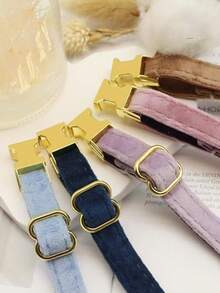 Plush Pet Collar With Bell, Cat Collar, Cute Kitten Necklace, Pet Supplies. Features An Adjustable Buckle And Detachable Bell, Easy To Wear, Durable, And Won't Fade Or Damage. Available In A Variety Of Eye-Catching Colors. Perfect For Everyday Wear To Prevent Your Pet From Getting Lost. A Perfect Gift For Pet Lovers. - Multicolor - View 7