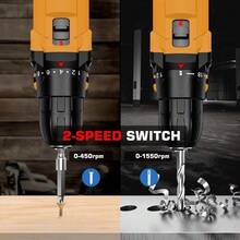 Cordless Drill/Driver With 2 X 48V Batteries, Carrying Case And Complete Accessories - Yellow - View 3