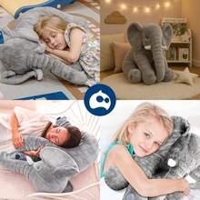 CYPNBluelander Almohada de Elefante Color Gris Textura Suave y Cómoda Elaborado con Tela Felpa Gran Tamaño 60 cm Juguetes Peluche Elefante Ideal Regalo Almohada de AlgodónFashion - 219361235 - Ver 8