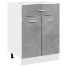 vidaXL Armário de gaveta "Lyon" cinza beton 60 x 46 x 81,5 cm Bois d'ingénierie - Cinza - Ver 2
