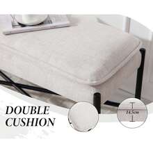 WAHSON OFFICE CHAIRS 1PC Banco Acolchado Cuero PU Multifuncional Entrada Comedor,Branco - Beis - Ver 5