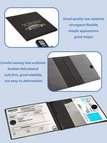 PU Car Registration & Insurance Holder – Black Durable Black Folder With Gold Car Design, Multiple Card Slots, , Ideal For Driver's License, Vehicle ID & Motorcycle Documents,Stylish Accessory