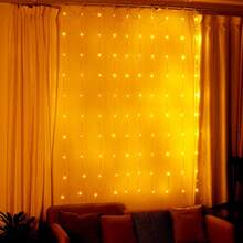 Remote Control LED Curtain Fairy Lights - USB Powered String Lights, 8 Lighting Modes, Suitable For Valentine's Day, Eid, Christmas, Wedding, Party, Bedroom, Window Decor