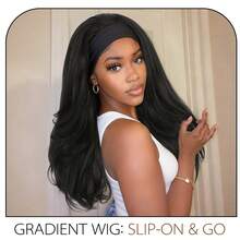 Tóc giả tổng hợp 26 inch kèm băng đô, kiểu tóc gợn sóng với phần đuôi xoăn nhiều lớp, tóc giả xoăn tự nhiên, dễ đội cho nữ. - Nhiều màu - Xem 5