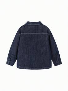 mini bala 2026 Spring Young Boy Thickened Denim Jacket, Soft & Warm, Chinese Style New Year Jacket - Denim Medium Blue - View 5