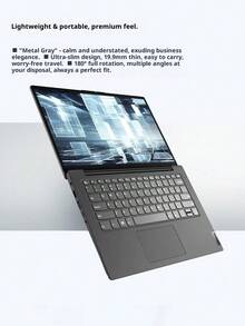 Lenovo 聯想筆記型電腦V14/瑞天14 V14-14 R5 7430U 高效能商務企業辦公室學生網課直播設計剪輯全能輕薄本 14吋高清螢幕 銳龍5 7430U - 銀色 - 查看 6