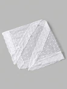 1条女士纯色花卉蕾丝三角围巾，镂空设计，蕾丝边，柔软舒适轻盈透气，可爱优雅浪漫风三角围巾，适合婚礼、派对、聚会等各种场合，四季皆宜。 - 多色-花朵三角巾 - 查看 10