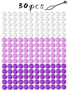 30颗硅胶发珠，柔软多彩，适合编发，女孩适用 - 彩色 - 查看 8