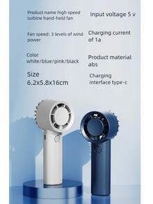 OBOVAY 1 قطعة مروحة صغيرة محمولة قابلة للشحن عبر USB، مجفف مروحة لتمديد الرموش، بسرعات قابلة للضبط 3، هادئة وصغيرة اليد، ضروريات تمديد الرموش/مكيف هواء، 300 ملي أمبير - متعدد الألوان - مشاهدة 5
