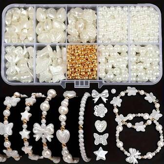 800pcs DIY Accessory Material Kit, Complete Set Of Beads, Pearls, Bracelet, Jewelry Making Supplies