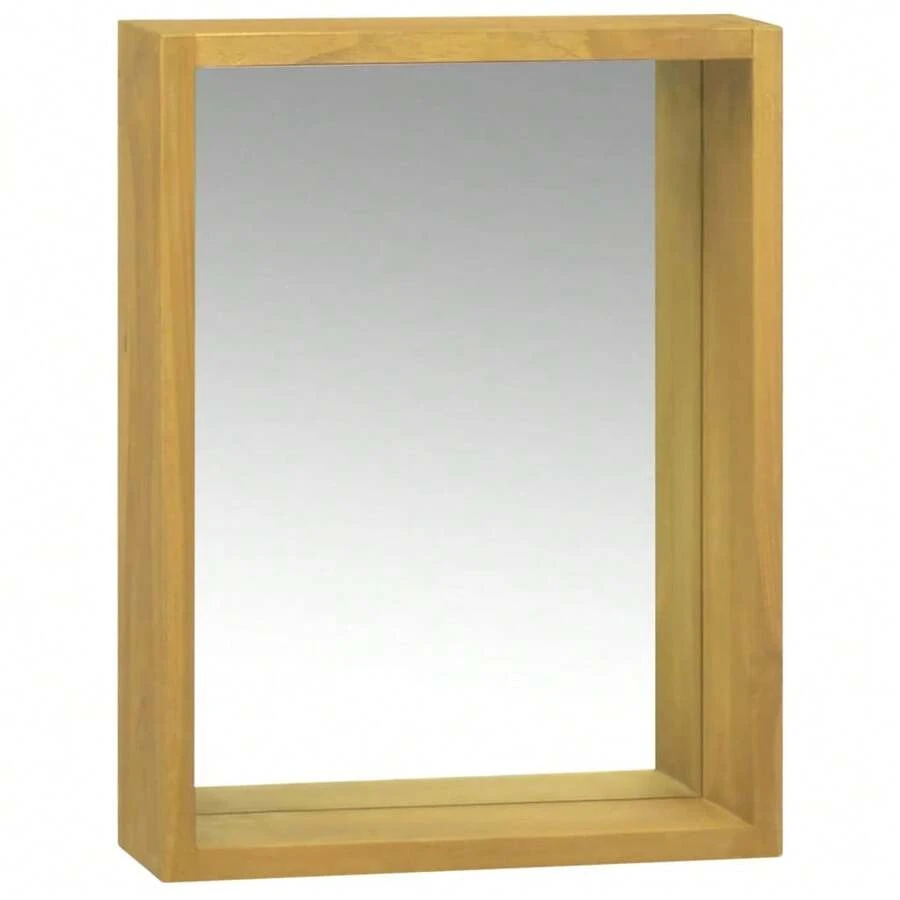 vidaXL Armoire à miroir 30x10x40 cm Bois de teck solide - Tabac - Voir 1