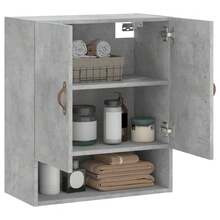 vidaXL Armadio murale grigio cemento 60x31x70 cm ingegneria del legno - Grigio - Visualizzare 4