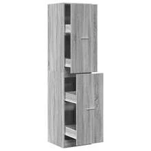 vidaXL Sonoma Grau Apothekerschrank 40x41x174,5cm Holzwerkstoff - Grau - Übersicht 2