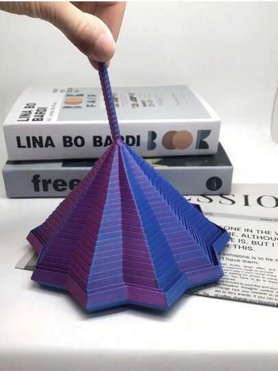 1个手工3D打印星形减压玩具 - 适合家庭和办公室装饰的桌面放松玩具，多种颜色可选，3D打印减压玩具