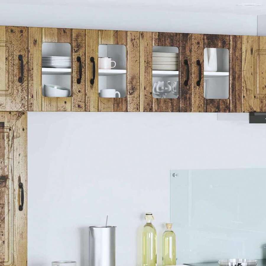 vidaXL Armoire de cuisine 2 pcs Bois ancien 60 x 31 x 40 cm - Tabac - Voir 1