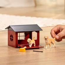 Schleich Farm World - 6pc Toy Dog Kennel Play Set With Golden Retrievers For . Farm Animal Toys For Boys And Girls. Fun Dog House And Puppy Figure For Screen-Free Play For Ages 3+ 42722lifelike - DogKennel - View 3