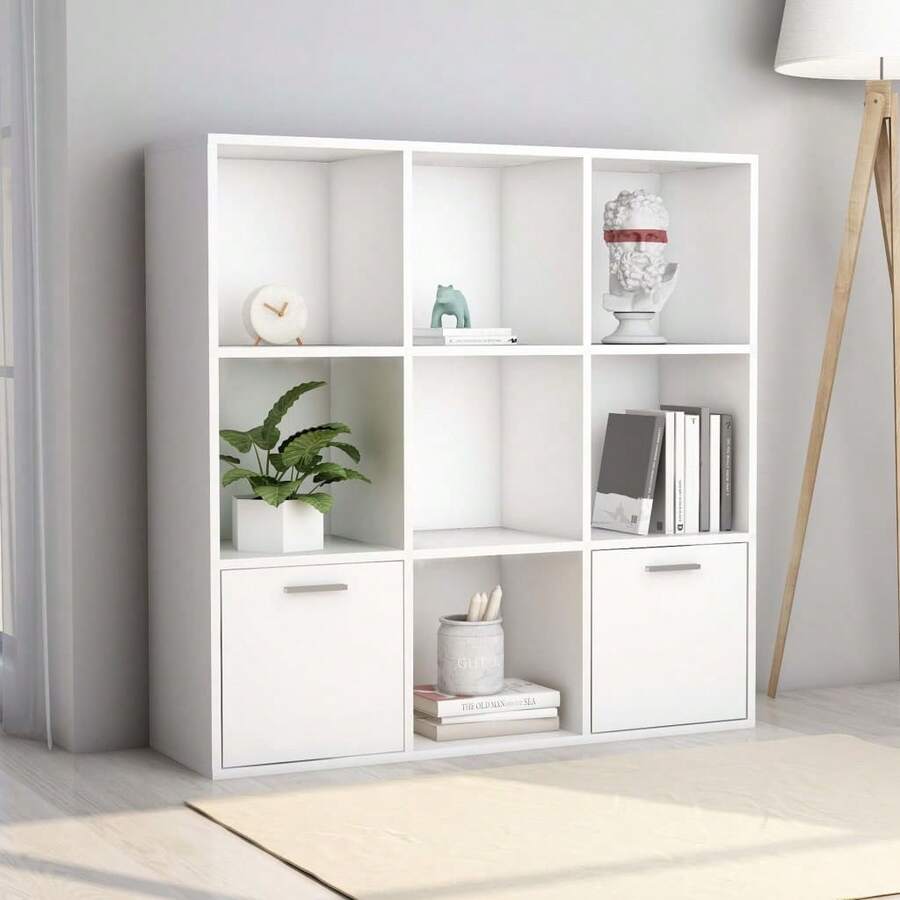vidaXL Biblioteca blanca 98x30x98 cm madera de ingeniería - Blanco - Ver 1