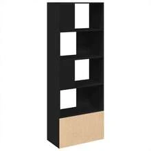 vidaXL Biblioteca preta 70x36x189 cm engenharia de madeira - Preto - Ver 5
