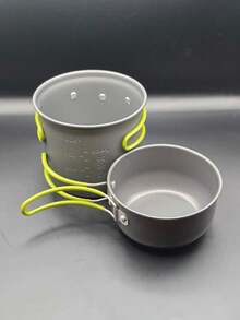 Juego de utensilios de cocina para acampar, son ligeros , portátiles, fáciles de limpiar y transportar diseñados para actividades al aire libre como camping y picnic. - Gris - Ver 2