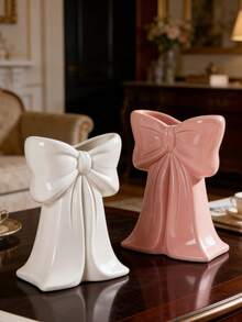 Minimalist Cute Bow Decor Ornament, Resin Bow Shaped Vase Decor, Suitable For Dining Table, Living Room Display, Bedroom Vanity, Wedding Table Decor, Desk Decor, Perfect Gift For Family And Friends - Multicolor - View 6