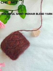 CHEONET-Colorful Shiny Mohair Blend Yarn, Colorful Shiny Thread, For Knitted Sweaters, Vests, Cushions And Other Crafts