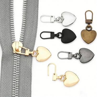 Heart-Shaped Zipper Pulls, Universal Zipper Replacement Parts, Suitable For Replacing Zippers On Down Jackets, Backpacks, Handbags And Coats (Multiple Colors Available)