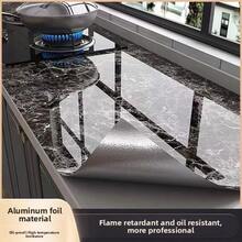 ucdfi 1卷厨房防油耐热自粘墙纸，家居装饰，适用于客厅、浴室，防水炉灶墙面大理石瓷砖贴纸 - 彩色 - 查看 3