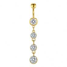 1件装 14G 肚脐环 垂坠式肚脐穿孔饰品 可爱粉色 CZ 爱心蝴蝶蝴蝶结花朵肚脐环 女士款 14G 银色不锈钢精致垂坠式肚脐穿孔饰品 派对圣诞节生日礼物