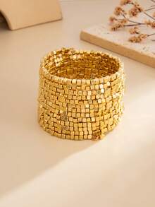 1条波西米亚几何多层缠绕式CCB立方体串珠女士时尚手链，优雅百搭，适合派对、日常休闲、情侣约会、女性节日生日等场合，是理想的珠宝礼物之选。 - 手鍊 - 查看 8