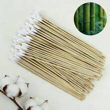 500pcs Long Round Cotton Swabs - Sturdy Bamboo Cotton Swabs, Disposable Cotton Swabs, Suitable For Cleaning Ears, Crafting, Makeup, And Hard-To-Reach Areas.