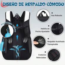 Mochila de Beisbol Bolsa de Béisbol con Compartimento para Zapatos, Almacenamiento de Cascos Mochila Beisbol Ligera - Negro & Blanco - Ver 8