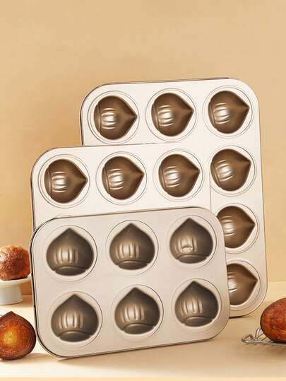 6/9/12 Cavity Chestnut Baking Mold, Professional Non-Stick Madeline Baking Pan, Suitable For Home Baking/Commercial Baking, Cake Mold, DIY Oven Mold, Easy Release, Easy Cleaning
