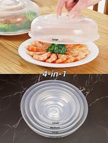 1/2/4/8 Pcs Thick Microwave Oven Lid And Food Cover - Universal Splash Guard, Suitable For Hot Rice, Dishes, Fruits | Microwave , Heat Preservation, Anti-Fly | Cooking Accessories, Suitable For Christmas, New Year, Festivals And Other Celebratory Occasions Kitchen Tools. - Multicolor - View 5